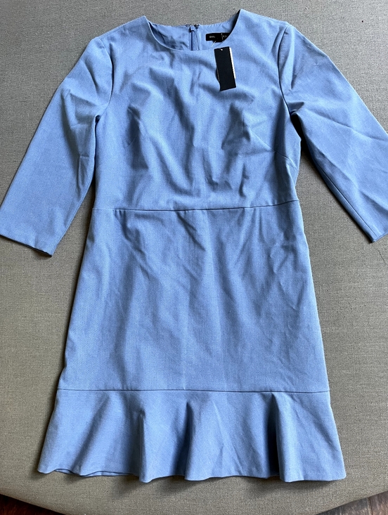 Banana Republic Dresses & Skirts - NWT Banana Republic Light Blue Ruffle-Hem Sheath Dress, Size 12